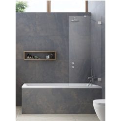   Kádparaván, Radaway Essenza Pro Brushed Nickel PNJ II szálcsiszolt króm kádparaván 100 átlátszó