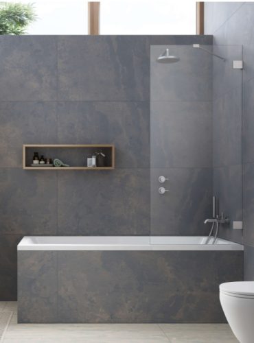Kádparaván, Radaway Essenza Pro Brushed Nickel PNJ II szálcsiszolt króm kádparaván 100 átlátszó