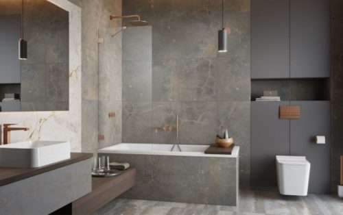 Kádparaván, Radaway Essenza Pro Brushed Copper PNJ II szálcsiszolt réz kádparaván 90 átlátszó