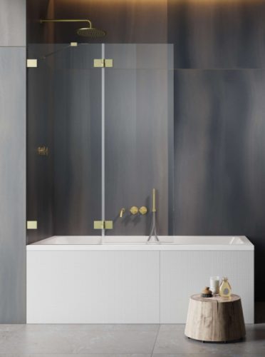 Kádparaván, Radaway Essenza Pro Brushed Gold PND II szálcsiszolt arany 130 átlátszó balos
