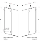 Kádparaván, Radaway Essenza Pro Brushed Nickel PND II szálcsiszolt króm 140 átlátszó balos