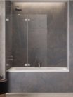 Kádparaván, Radaway Essenza Pro Brushed Nickel PND II szálcsiszolt króm 130 átlátszó jobbos