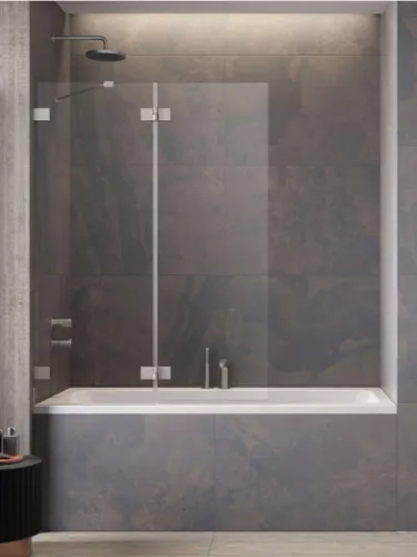Kádparaván, Radaway Essenza Pro Brushed Nickel PND II szálcsiszolt króm 120 átlátszó jobbos