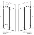 Kádparaván, Radaway Essenza Pro Brushed Nickel PND II szálcsiszolt króm 110 átlátszó balos