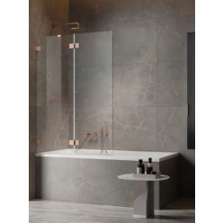   Kádparaván, Radaway Essenza Pro Brushed Copper PND II szálcsiszolt réz 120 átlátszó jobbos