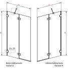 Kádparaván, Radaway Essenza Pro Brushed Copper PND II szálcsiszolt réz 120 átlátszó jobbos