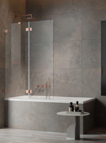 Kádparaván, Radaway Essenza Pro Brushed Copper PND II szálcsiszolt réz 100 átlátszó balos