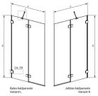 Kádparaván, Radaway Essenza Pro Brushed GunMetal PND II kádparaván 120 átlátszó balos