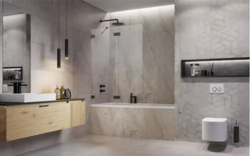 Kádparaván, Radaway Essenza Pro Brushed GunMetal PND II kádparaván 110 átlátszó jobbos