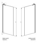 Walk-in, Radaway Modo SL II Walk-in zuhanyfal 50 átlátszó jobbos