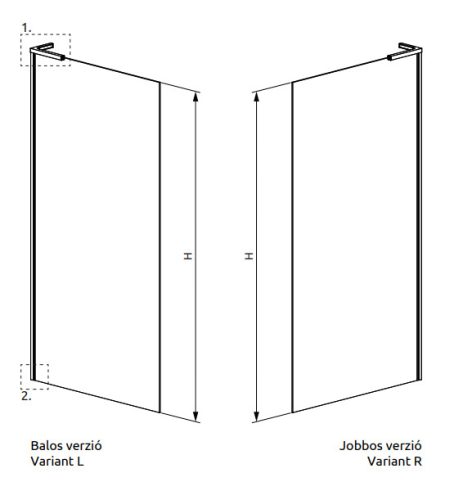 Walk-in, Radaway Modo SL II Walk-in zuhanyfal 85 átlátszó balos