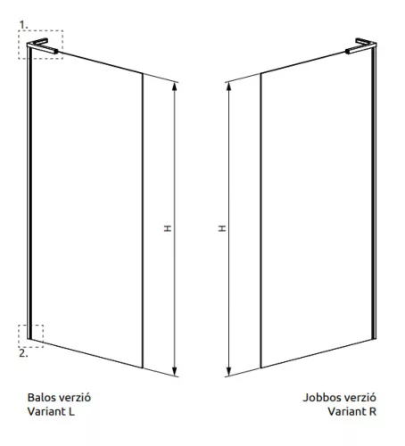 Walk-in, Radaway Modo SL II Walk-in zuhanyfal 90 átlátszó jobbos