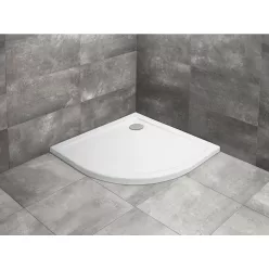   Zuhanytálca, Radaway Doros Stone A íves zuhanytálca 90x90 fehér, ajándék szifonnal