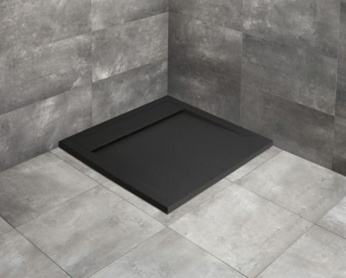 Zuhanytálca, Radaway Teos C szögletes lapos zuhanytálca 90x90 fekete, ajándék szifonnal