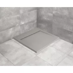   Zuhanytálca, Radaway Teos C szögletes lapos zuhanytálca 80x80 cemento, ajándék szifonnal