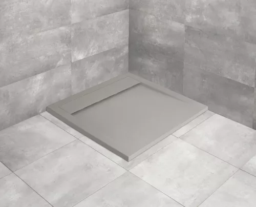 Zuhanytálca, Radaway Teos C szögletes lapos zuhanytálca 90x90 cemento, ajándék szifonnal