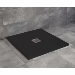   Zuhanytálca, Radaway Kios C szögletes lapos zuhanytálca 90x90 fekete, ajándék szifonnal