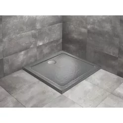   Zuhanytálca, Radaway Doros Stone C szögletes lapos zuhanytálca 90x90 antracit, ajándék szifonnal