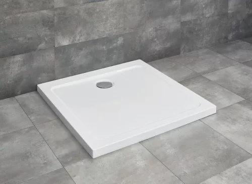 Zuhanytálca, Radaway Doros Stone C szögletes lapos zuhanytálca 90x90 fehér, ajándék szifonnal