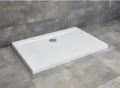 Zuhanytálca, Radaway Doros Stone D szögletes lapos zuhanytálca 100x90 fehér, ajándék szifonnal