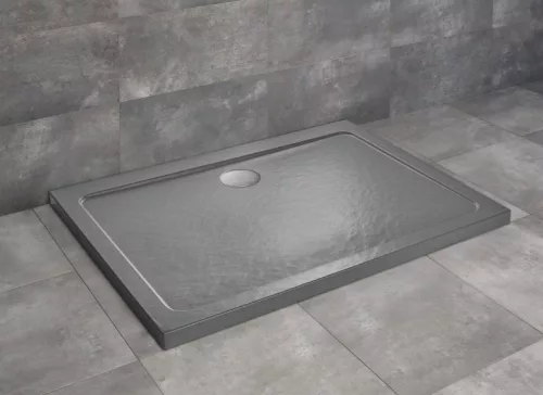 Zuhanytálca, Radaway Doros Stone D szögletes lapos zuhanytálca 90x80 antracit, ajándék szifonnal