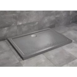   Zuhanytálca, Radaway Doros Stone D szögletes lapos zuhanytálca 100x90 antracit, ajándék szifonnal