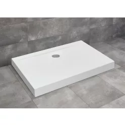   Zuhanytálca, Radaway Doros Stone D szögletes zuhanytálca előlappal 100x90 fehér, ajándék szifonna