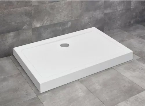Zuhanytálca, Radaway Doros Stone D szögletes zuhanytálca előlappal 100x90 fehér, ajándék szifonna