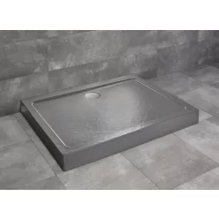   Zuhanytálca, Radaway Doros Stone D szögletes zuhanytálca előlappal 90x80 antracit, ajándék szifon