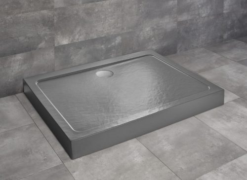 Zuhanytálca, Radaway Doros Stone D szögletes zuhanytálca előlappal 100x80 antracit, ajándék szifo