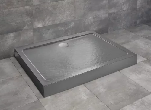 Zuhanytálca, Radaway Doros Stone D szögletes zuhanytálca előlappal 100x80 antracit, ajándék szifo