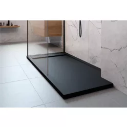   Zuhanytálca, Radaway Teos F lapos szögletes zuhanytálca 140x100 fekete, ajándék szifonnal