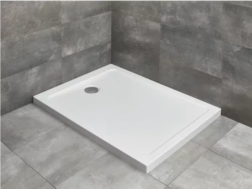 Zuhanytálca, Radaway Doros Stone F szögletes lapos zuhanytálca 120x80 fehér, ajándék szifonnal