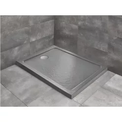   Zuhanytálca, Radaway Doros Stone F szögletes lapos zuhanytálca 120x80 antracit, ajándék szifonnal