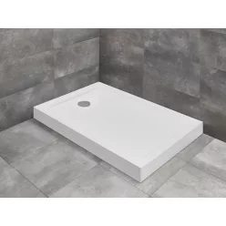   Zuhanytálca, Radaway Doros Stone F szögletes zuhanytálca előlappal 120x80 fehér, ajándék szifonna