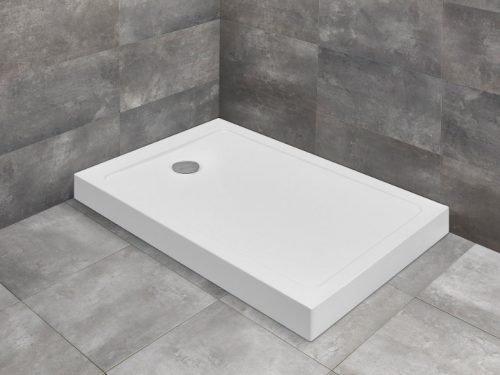 Zuhanytálca, Radaway Doros Stone F szögletes zuhanytálca előlappal 120x80 fehér, ajándék szifonna