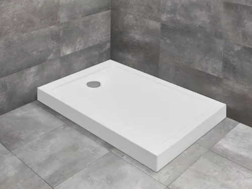 Zuhanytálca, Radaway Doros Stone F szögletes zuhanytálca előlappal 120x80 fehér, ajándék szifonna