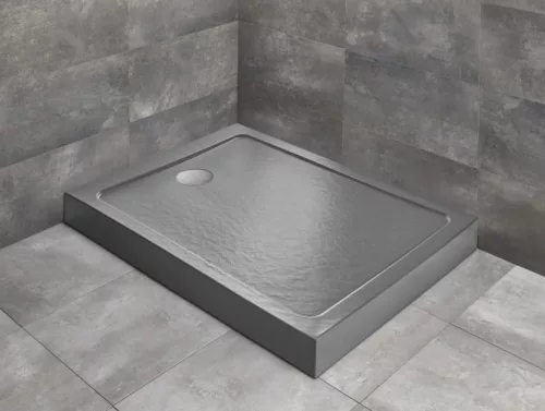 Zuhanytálca, Radaway Doros Stone F szögletes zuhanytálca előlappal 120x90 antracit, ajándék szifo