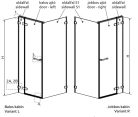 Zuhanykabin, Radaway Arta KDJ II szögletes zuhanykabin 100x80 átlátszó balos