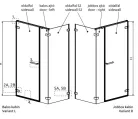 Zuhanykabin, Radaway Arta KDS I szögletes zuhanykabin 90x80 átlátszó balos