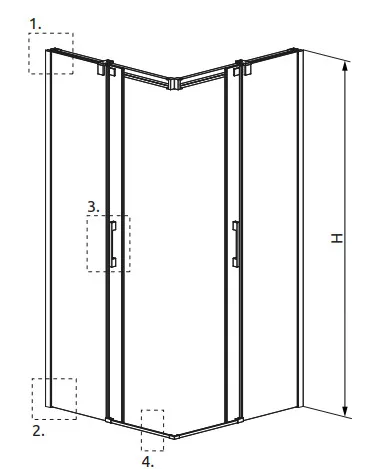 Zuhanykabin, Radaway Espera KDD szögletes zuhanykabin 100x120 átlátszó