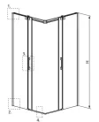 Zuhanykabin, Radaway Espera KDD szögletes zuhanykabin 120x100 átlátszó