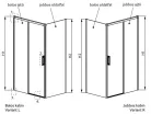 Zuhanykabin, Radaway Idea KDJ szögletes zuhanykabin 160x75 átlátszó balos