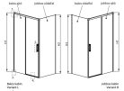 Zuhanykabin, Radaway Idea Black KDJ zuhanykabin 160x75 átlátszó balos