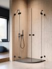 Zuhanykabin, Radaway Essenza Pro Black PDD íves fekete zuhanykabin 80x100 átlátszó