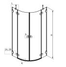 Zuhanykabin, Radaway Essenza Pro Black PDD íves fekete zuhanykabin 80x100 átlátszó