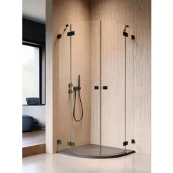   Zuhanykabin, Radaway Essenza Pro Black PDD íves fekete zuhanykabin 100x80 átlátszó