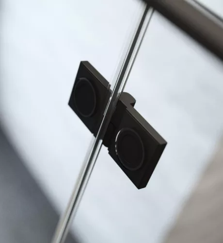 Zuhanykabin, Radaway Essenza Pro Black PDD íves fekete zuhanykabin 100x80 átlátszó