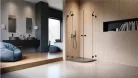 Zuhanykabin, Radaway Essenza Pro Black PDD íves fekete zuhanykabin 100x80 átlátszó