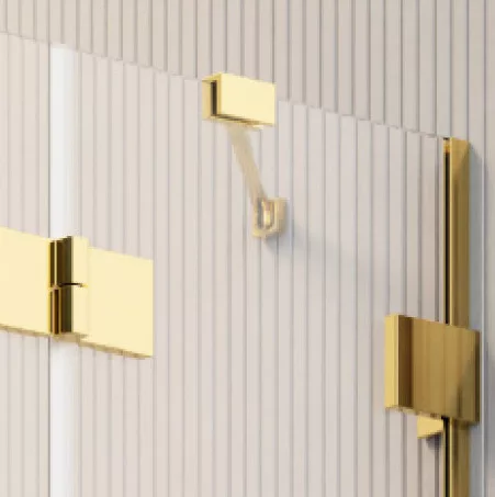 Zuhanykabin, Radaway Essenza Pro Gold PDD íves arany zuhanykabin 90x80 átlátszó